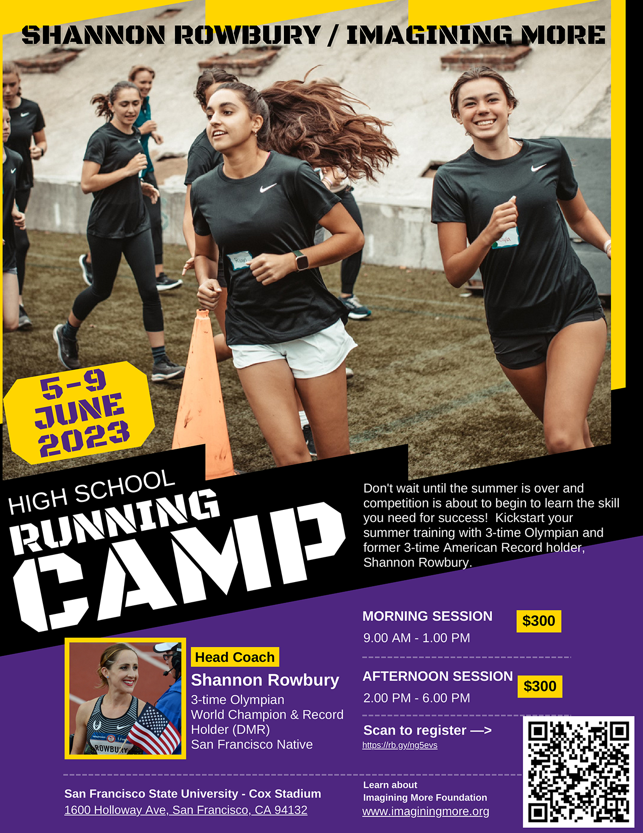 HS High Schoolers Don’t miss Shannon Rowbury’s 2023 Running Camp, June
